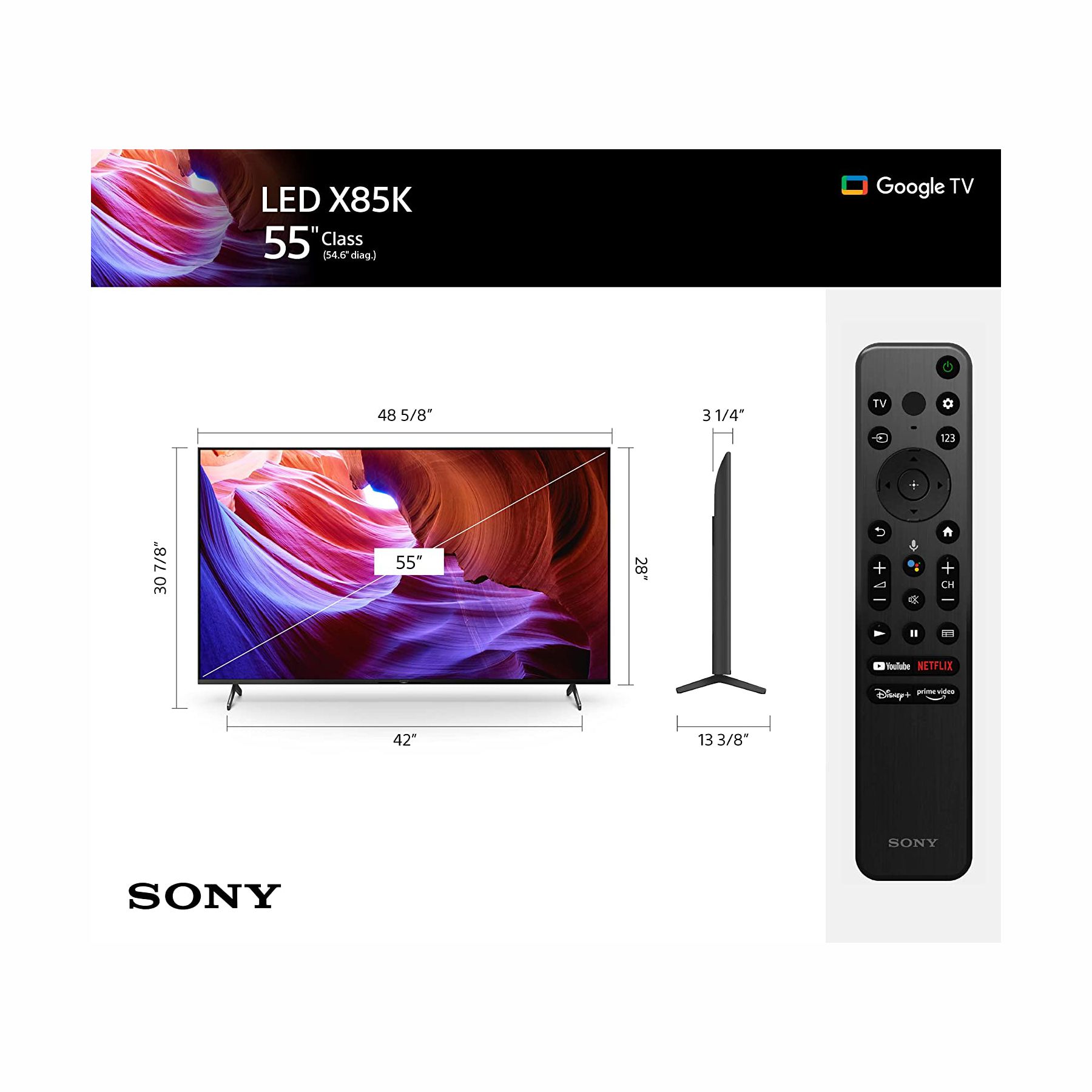 SONY 139 cm (55 inch) Ultra HD (4K) LED Smart Android TV (KD-55X85K) - Image 6