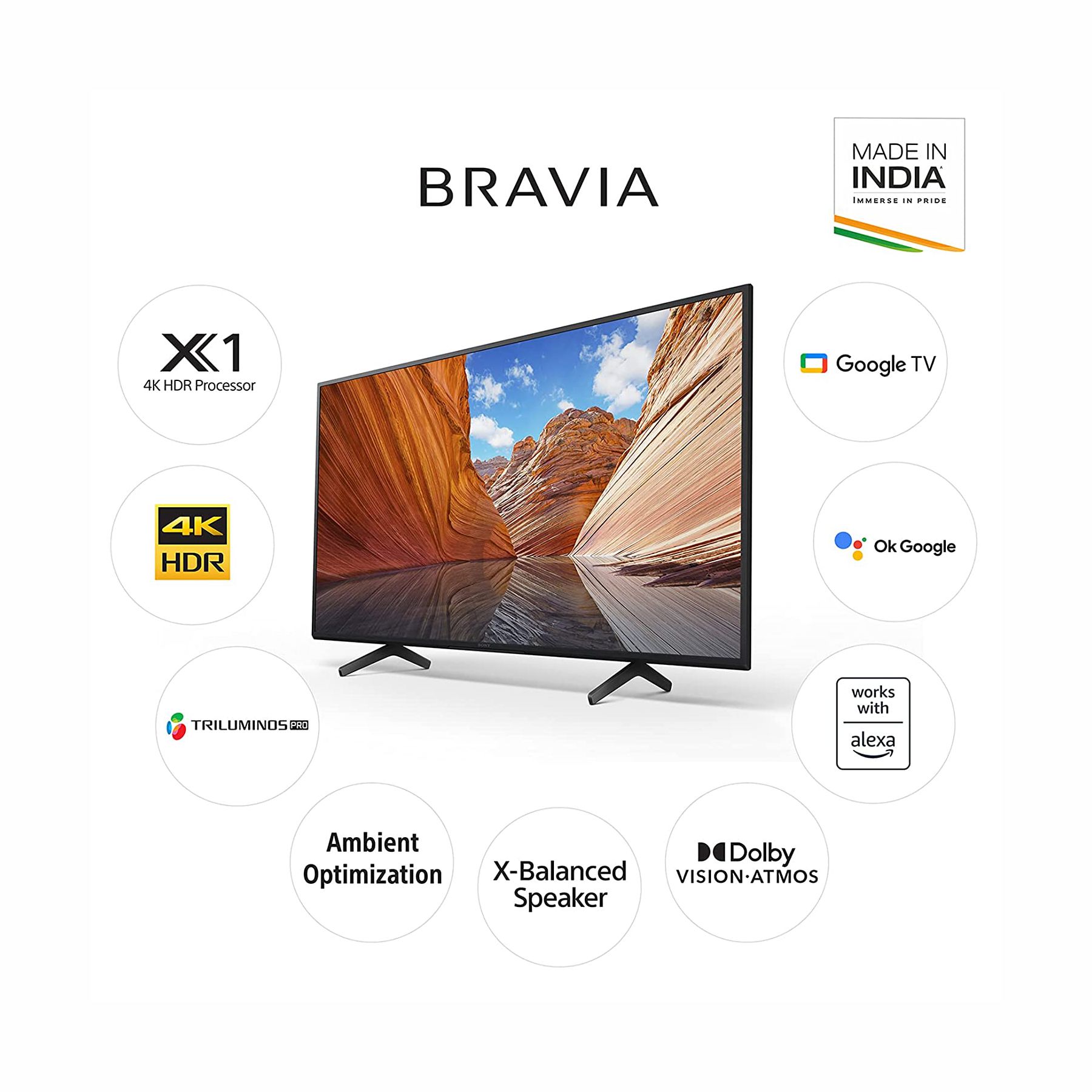 Sony Bravia 126 cm (50 inches) 4K Ultra HD Smart LED Google TV KD-50X80J - Image 2
