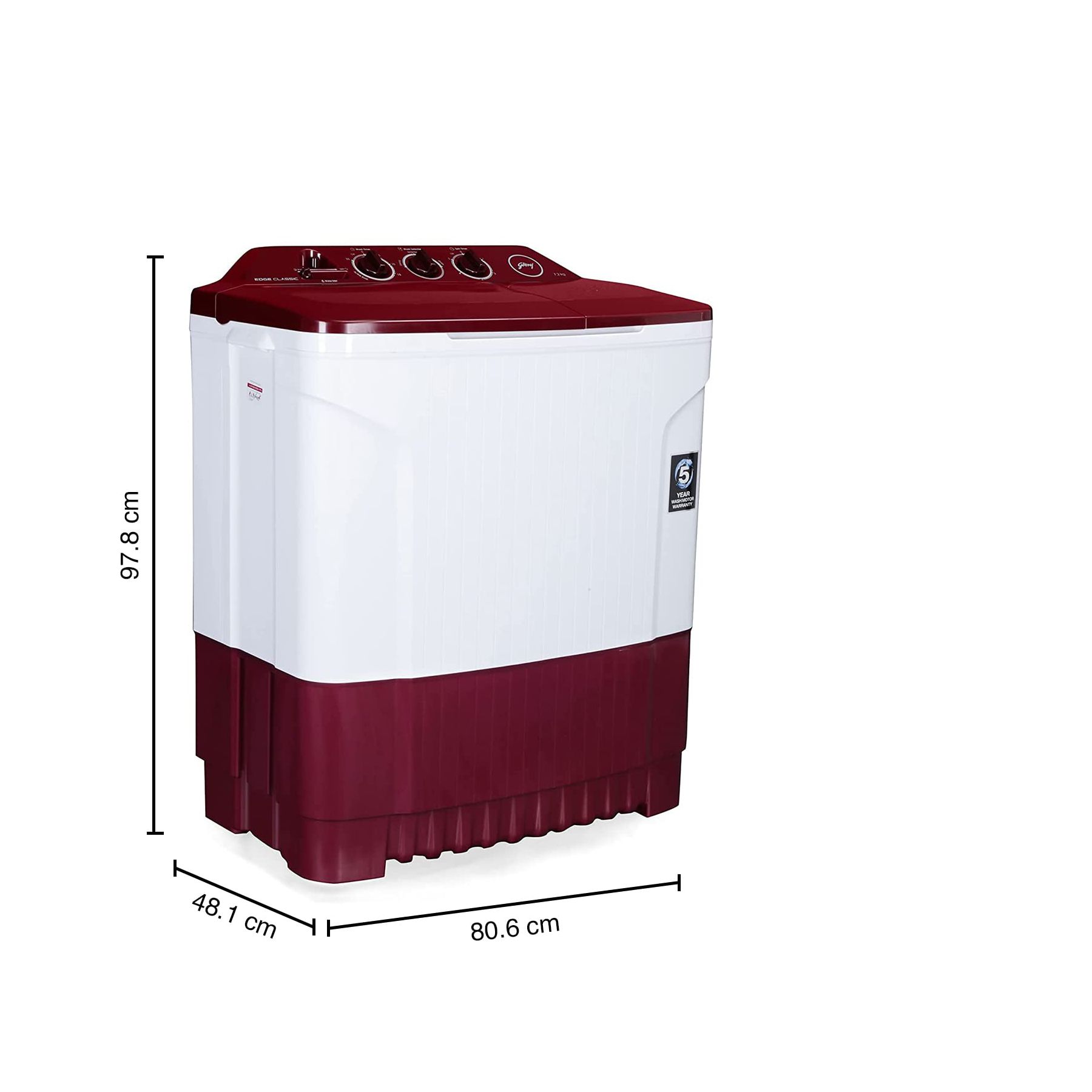 Godrej 8 kg 5 Star Semi Automatic Washing Machine with Spin Shower - Image 3
