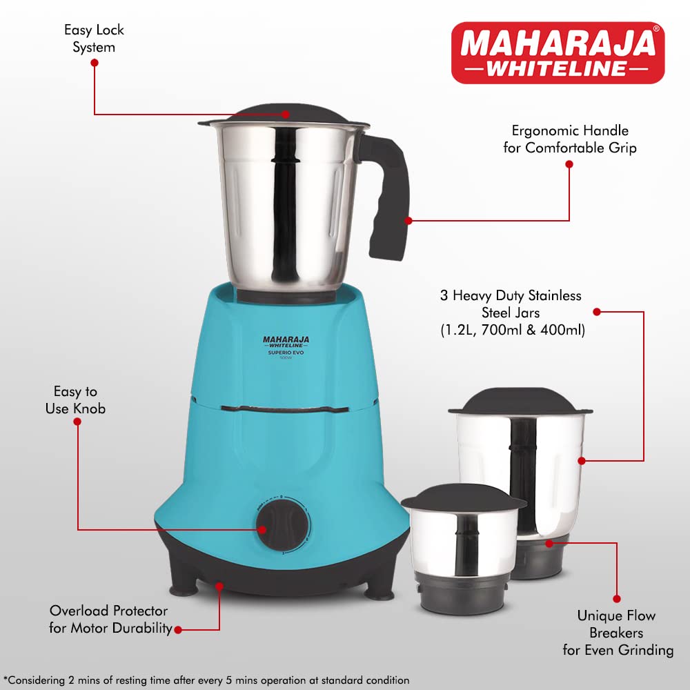 MAHARAJA SUPERIO EVO MX254 SUPERIO EVO 500W 500 Mixer Grinder - Image 5