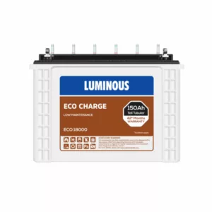 Luminous Eco Charge EC 18000 150 Ah Tall Tubular Inverter Battery for Home, Office & Shops