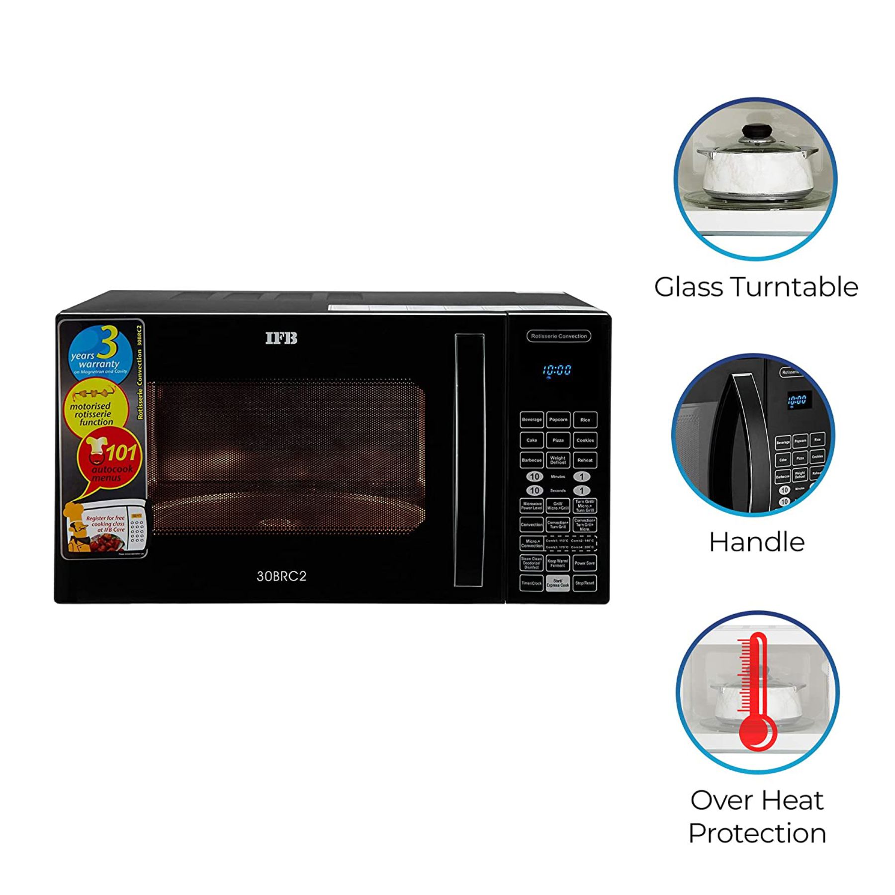 IFB 30 L Convection Microwave Oven (30BRC2, Black) - Image 8