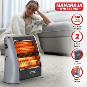 Maharaja Whiteline Quato 800 Watts Quartz Heater, Standard, Grey