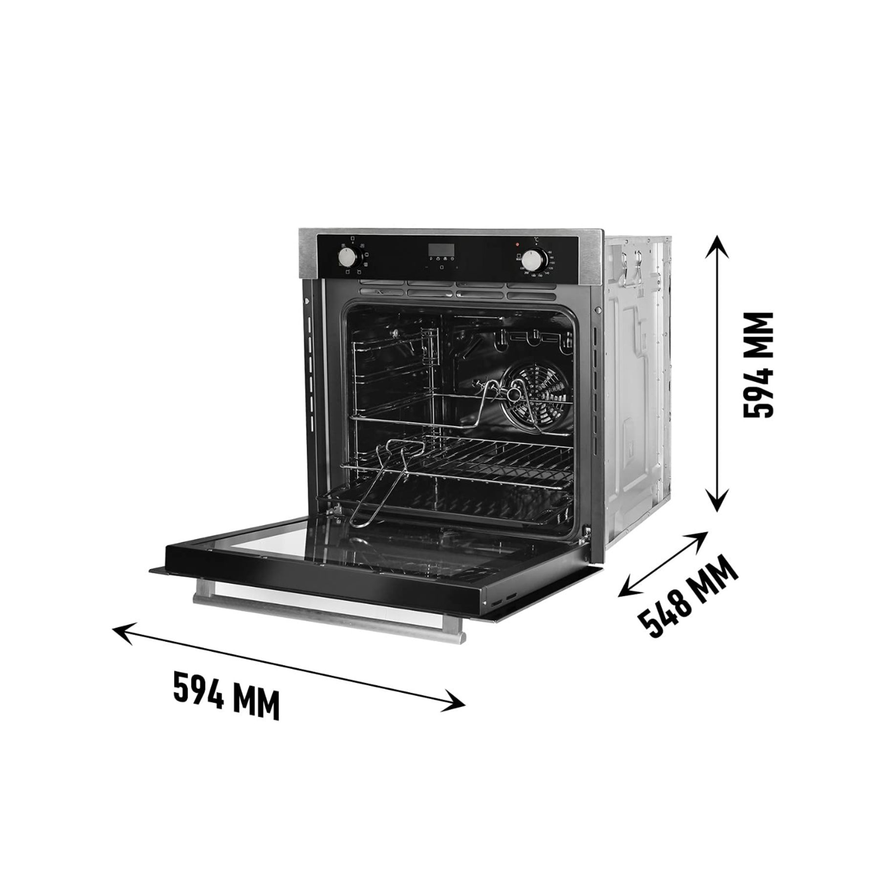 Faber 80 L Built in Oven with 8 Functions Light, Grill, Convection, fan with bottom heat, Convection heating, top heat, defrost & fan (FBIO 80L 8F, Black) - Image 2