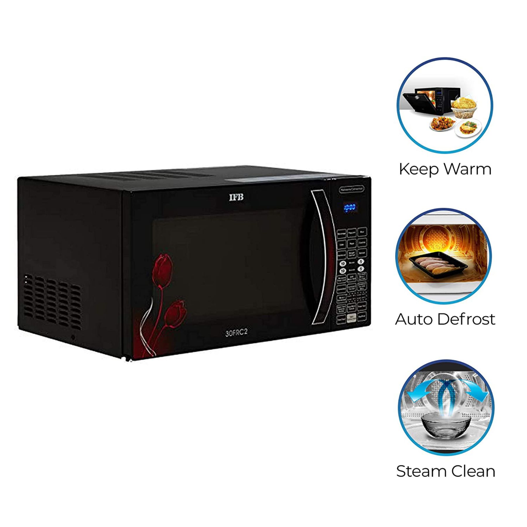 IFB 30 L Convection Microwave Oven (30FRC2, Floral Pattern & Black, With Starter Kit) - Image 3