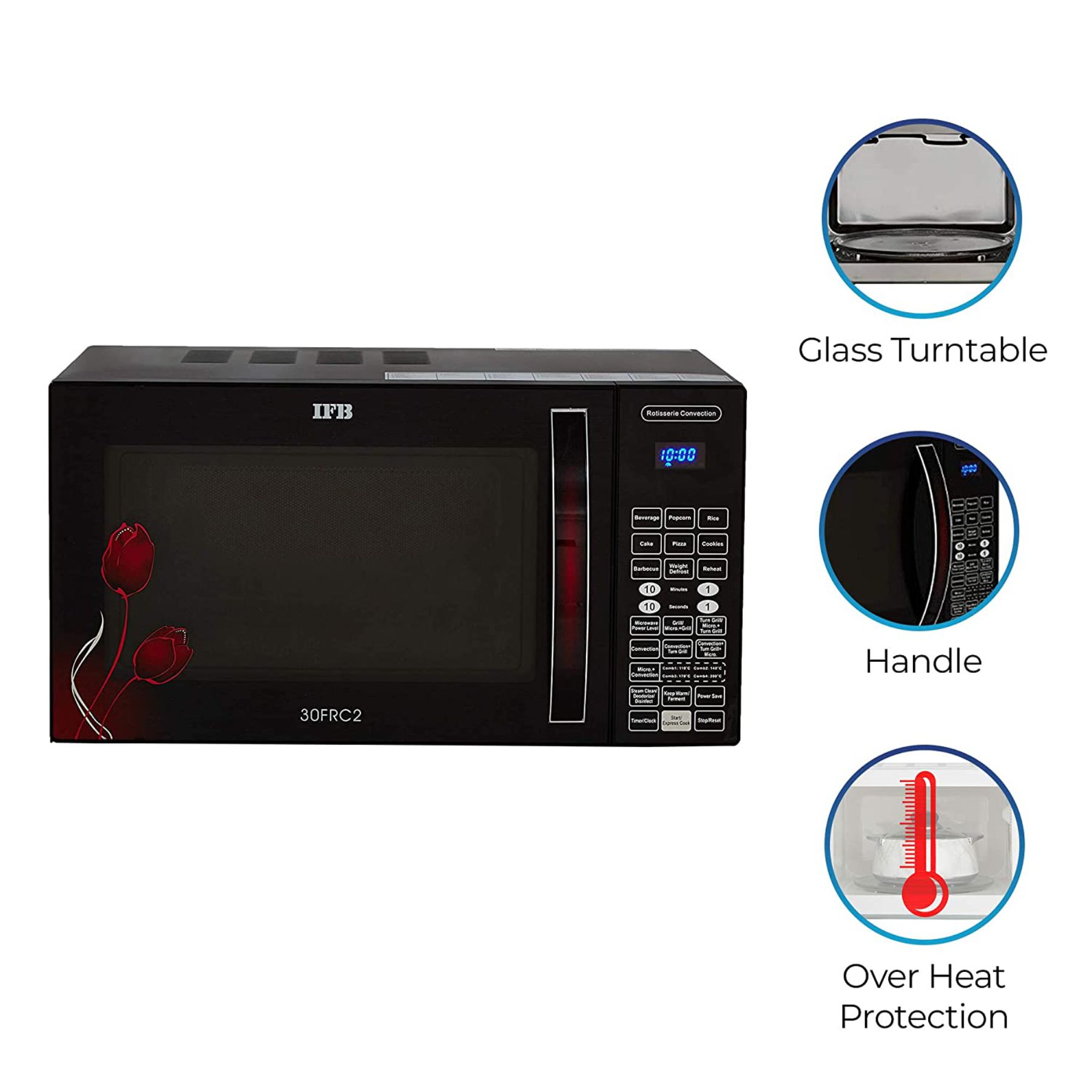 IFB 30 L Convection Microwave Oven (30FRC2, Floral Pattern & Black, With Starter Kit) - Image 4
