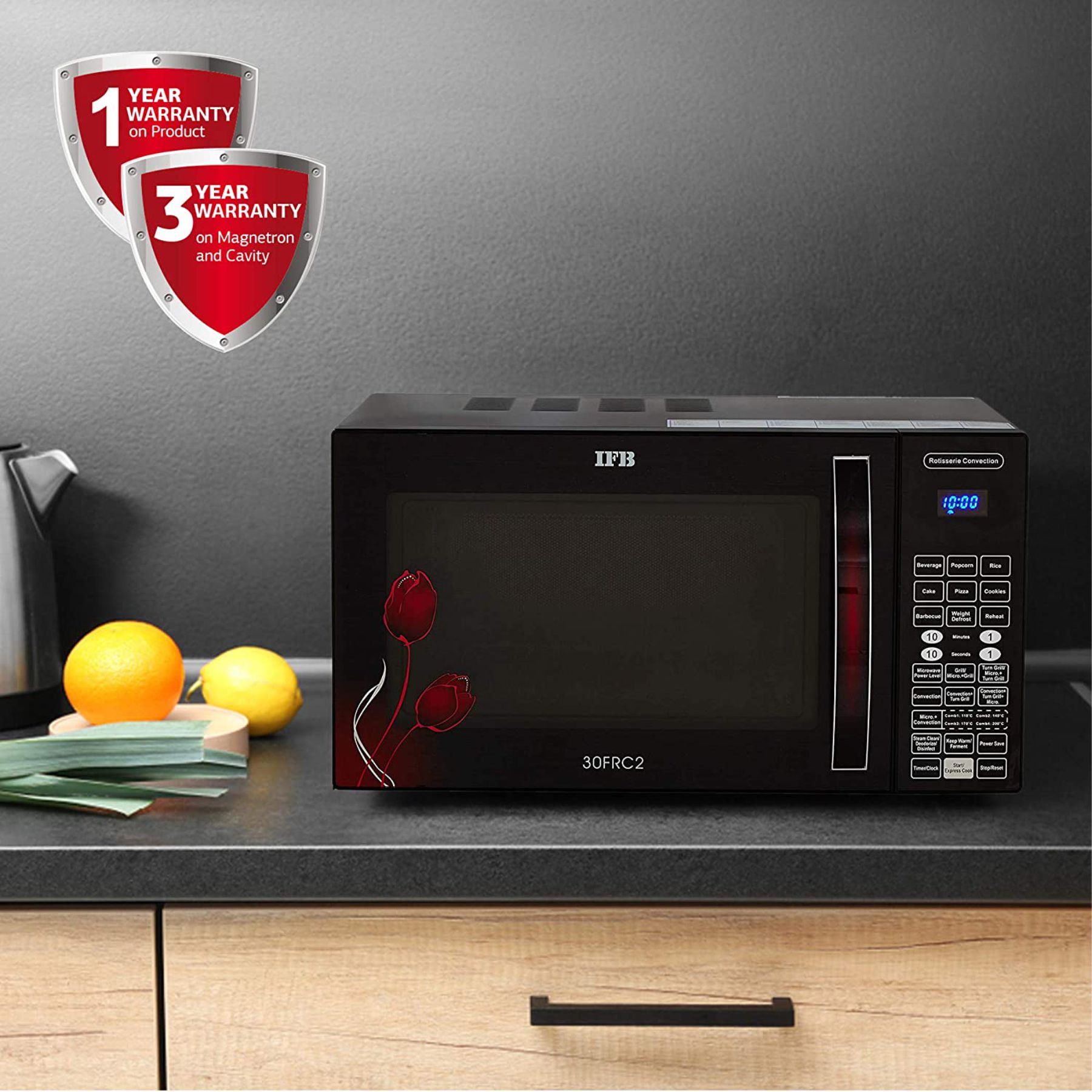 IFB 30 L Convection Microwave Oven (30FRC2, Floral Pattern & Black, With Starter Kit) - Image 6