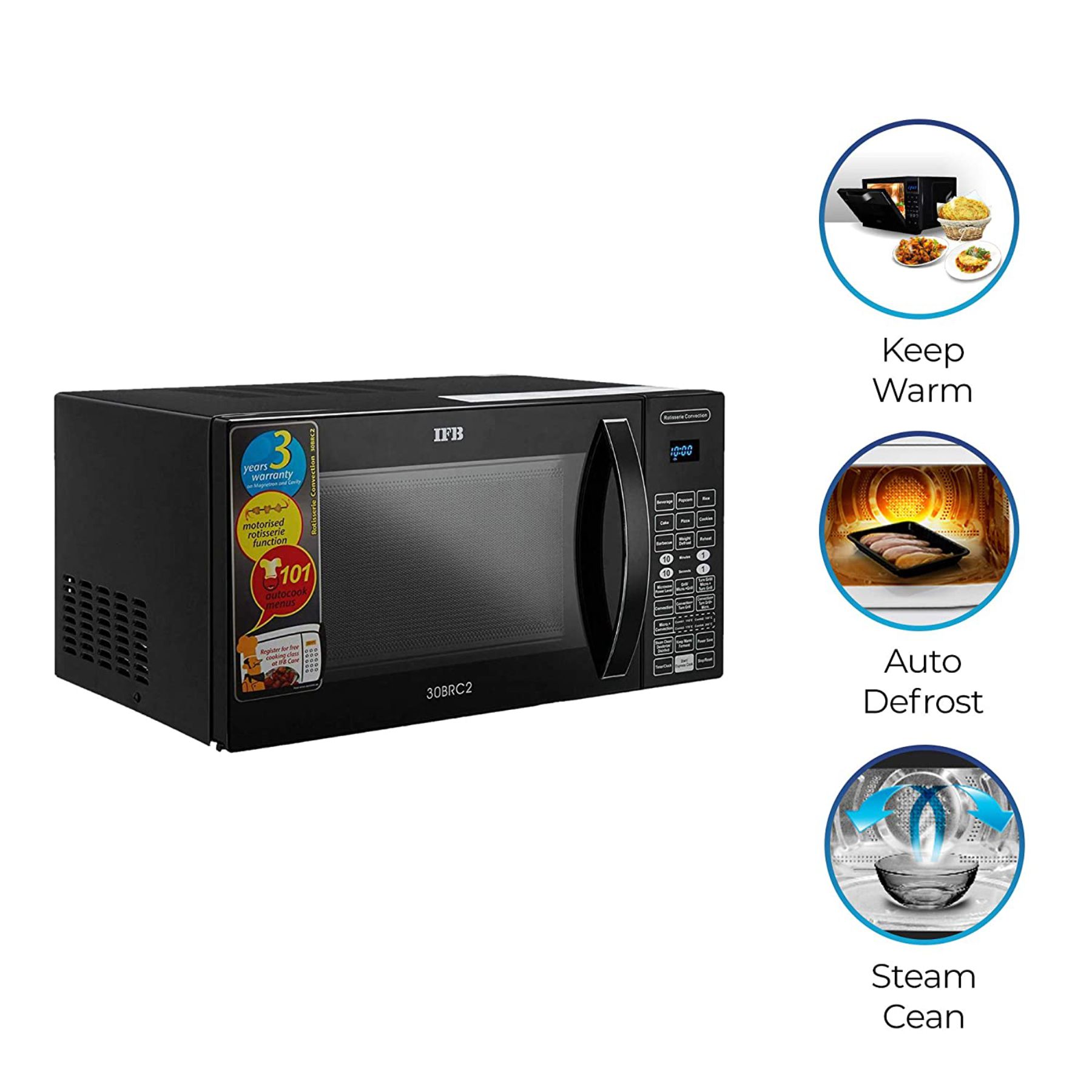 IFB 30 L Convection Microwave Oven (30BRC2, Black) - Image 7