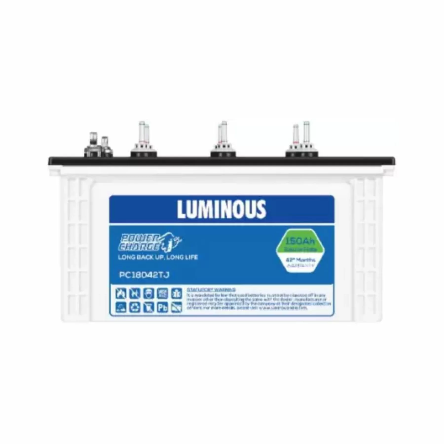 Luminous Power Charge PC 18042TJ 150 Ah Tall Jumbo Inverter Battery for Home, Office & Shops
