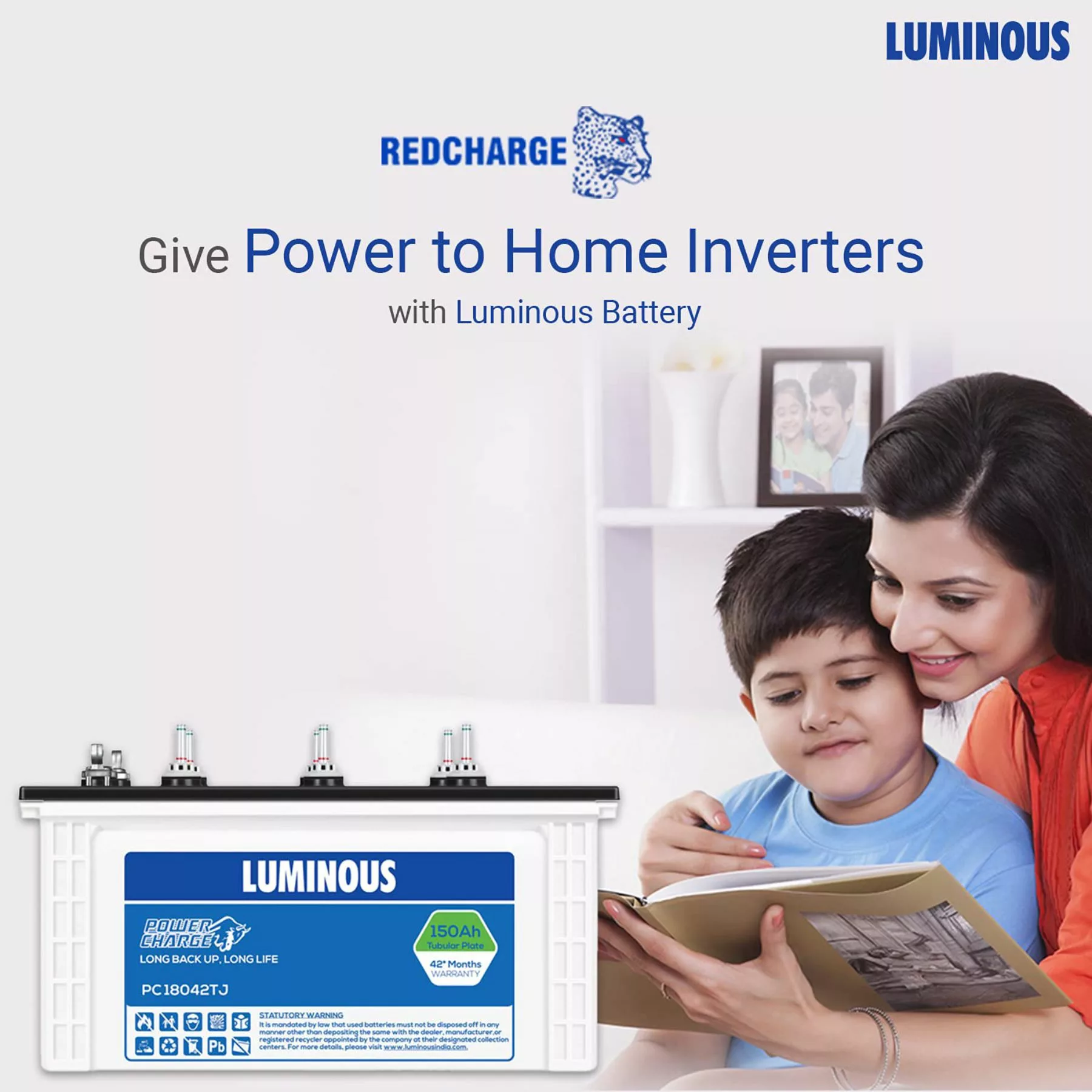 Luminous Power Charge PC 18042TJ 150 Ah Tall Jumbo Inverter Battery for Home, Office & Shops - Image 4