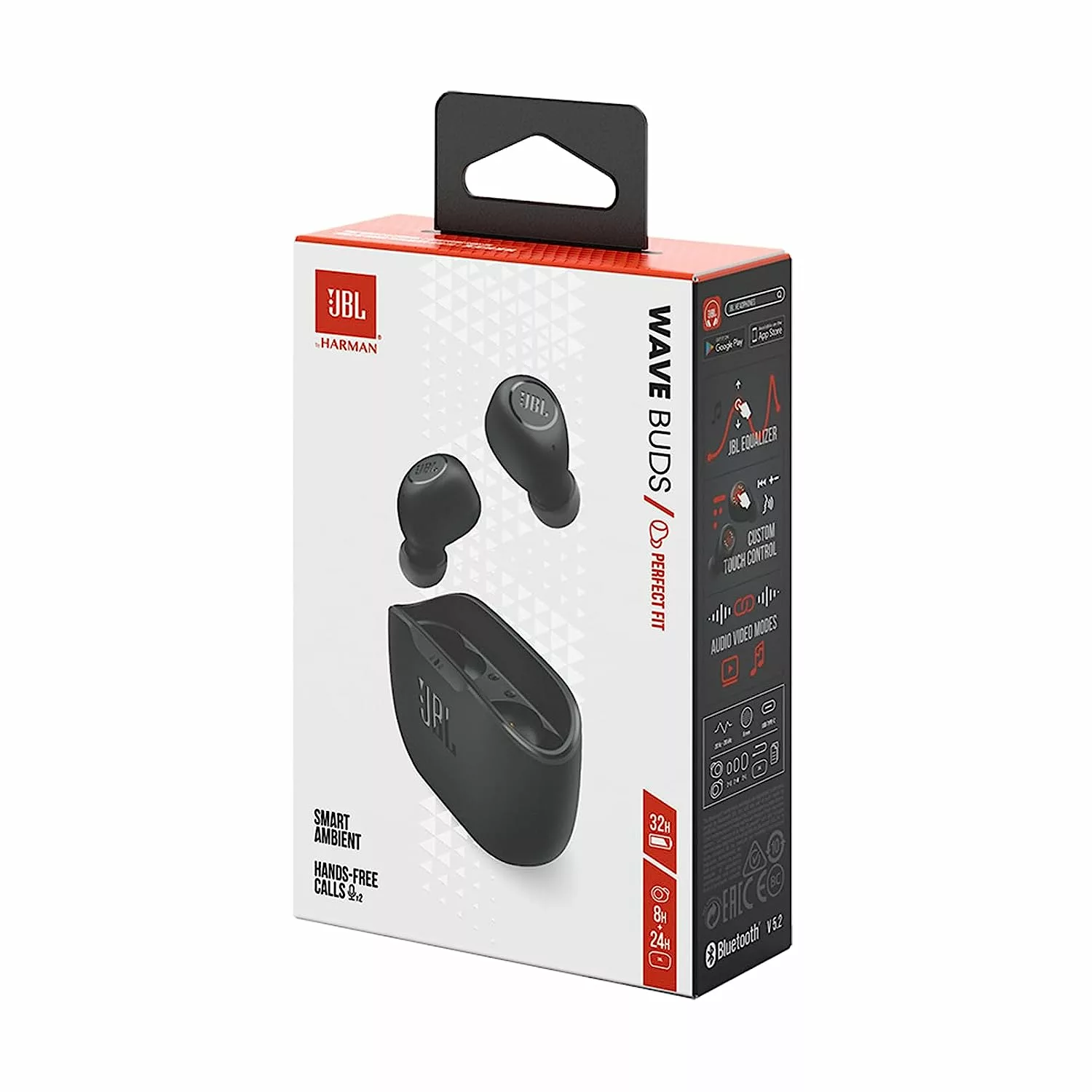 JBL Wave Buds in-Ear Earbuds (TWS) with Mic, App for Customized Extra Bass EQ, 32 Hours Battery and Quick Charge, IP54 Water & Dust Resistance, Ambient Aware & Talk-Thru, Google FastPair - Image 5