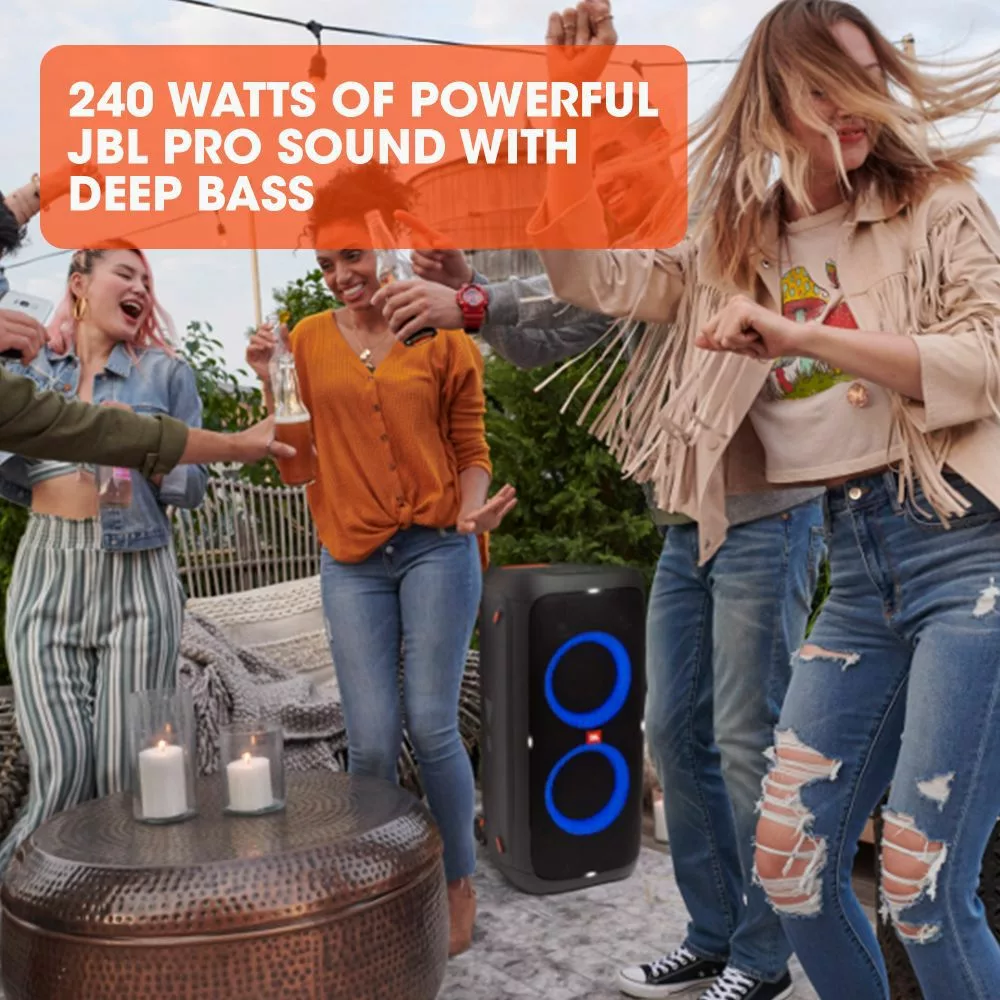 JBL Partybox 310 | Portable Bluetooth Party Speaker | 240W Monstrous Pro Sound | Dynamic Light Show | Backlit Panel | Telescopic Handle & Wheels - Image 2